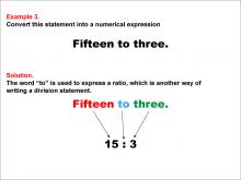Math Example: Language of Math--Numerical Expressions--Division--Example 3