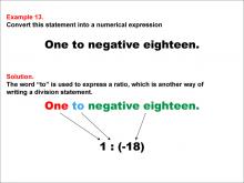 Math Example: Language of Math--Numerical Expressions--Division--Example 13