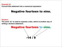 Math Example: Language of Math--Numerical Expressions--Division--Example 23