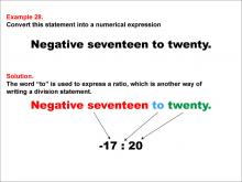 Math Example: Language of Math--Numerical Expressions--Division--Example 28