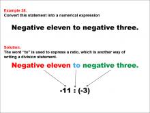 Math Example: Language of Math--Numerical Expressions--Division--Example 38