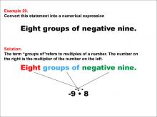 Math Example: Language of Math--Numerical Expressions--Multiplication--Example 29