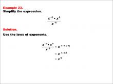 Math Example--Exponential Concepts--Laws of Exponents: Example 23
