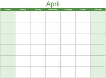 Math Clip Art--Calendar Template--April