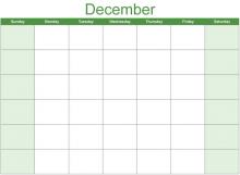 Math Clip Art--Calendar Template--December
