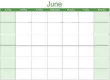 Math Clip Art--Calendar Template--June