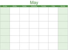 Math Clip Art--Calendar Template--May