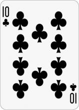 Math Clip Art--Playing Card: The 10 of Clubs
