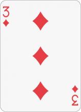 Math Clip Art--Playing Card: The 3 of Diamonds