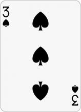 Math Clip Art--Playing Card: The 3 of Spades