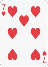 Math Clip Art--Playing Card: The 7 of Hearts