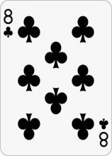 Math Clip Art--Playing Card: The 8 of Clubs