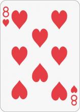 Math Clip Art--Playing Card: The 8 of Hearts