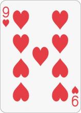 Math Clip Art--Playing Card: The 9 of Hearts
