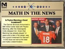 Math in the News: Issue 51--Is Peyton Manning a Good Investment?