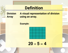 Math Video Definition 12--Multiplication and Division Concepts--Division Array