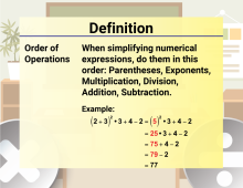 Math Video Definition 40--Multiplication and Division Concepts--Order of Operations