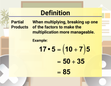 Math Video Definition 41--Multiplication and Division Concepts--Partial Products