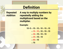 Math Video Definition 49--Multiplication and Division Concepts--Repeated Addition