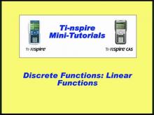 VIDEO: TI-Nspire Mini-Tutorial: Discrete Linear Functions