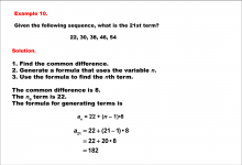 Math Example--Sequences and Series--Finding the nth Term of an Arithmetic Sequence: Example 10