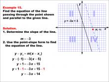 Math Example--Linear Function Concepts--Parallel and Perpendicular Lines: Example 15