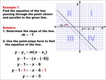 Math Example--Linear Function Concepts--Parallel and Perpendicular Lines: Example 7