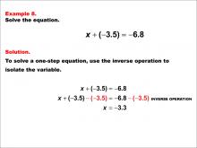 Math Example: Solving One-Step Equations: Example 8