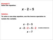 Math Example: Solving One-Step Equations: Example 9