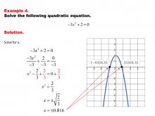 Math Example--Quadratics--Solving Simple Quadratic Equations--Example 4