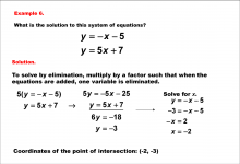 Math Example--Systems of Equations--Solving Linear Systems by Elimination: Example 6