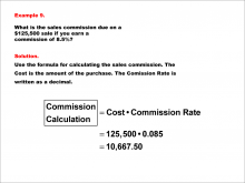 Math Example--Math of Money--Calculating Tips and Commissions--Example 9