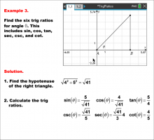 Math Example--Ratios and Rates--Trig Ratios--Example 3