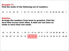 Math Example--Measures of Central Tendency--Mode: Example 77