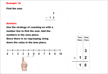 Math Example--Arithmetic--Two-Digit Sums to 20 (No Regrouping)--Example 12
