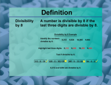 Video Definition 11--Primes and Composites--Divisibility Rule for 8