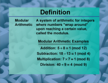 Video Definition 22--Primes and Composites--Modular Arithmetic