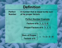 Video Definition 27--Primes and Composites--Perfect Number