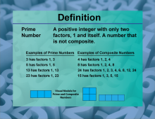 Video Definition 30--Primes and Composites--Prime Number