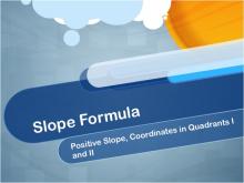 Closed Captioned Video: Slope Formula: Positive Slope, Coordinates in Quadrants I and II